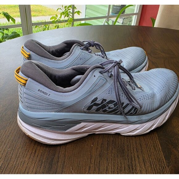 Hoka Mens Trainers Bondi 7 Lace-Up Low-Top Running Sneakers Mesh - Picture 16 of 16